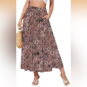 Floral Maxi Skirt in Dusty Rose New, Never Worn Size Medium